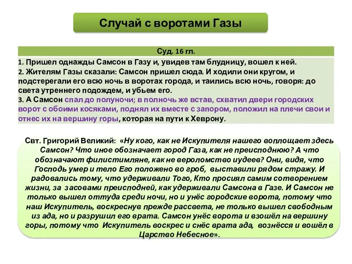 Случай с воротами Газы Свт. Григорий Великий: «Ну кого, как не