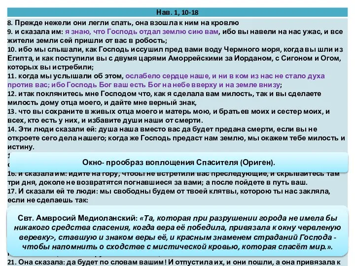 Соглашение Раав с соглядатаями Свщ. Климент Римский: «они дали ей знак,