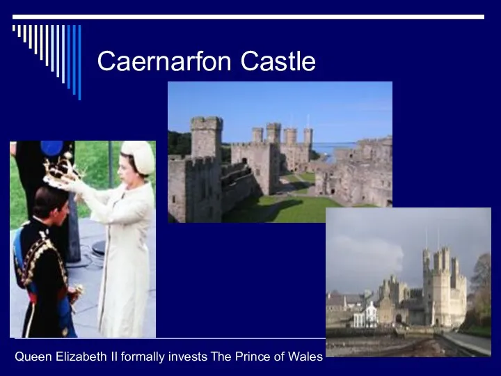 Caernarfon Castle Queen Elizabeth II formally invests The Prince of Wales