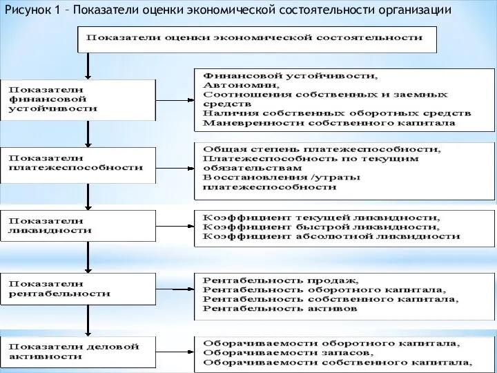 Рисунок 1 – Показатели оценки экономической состоятельности организации