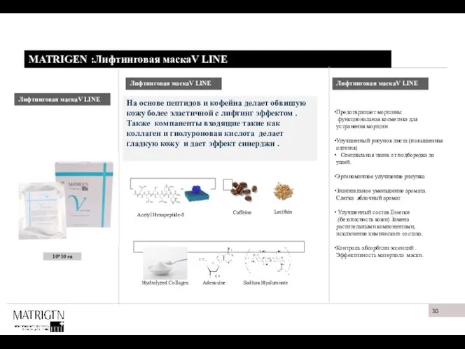 MATRIGEN :Лифтинговая маскаV LINE Лифтинговая маскаV LINE Лифтинговая маскаV LINE На