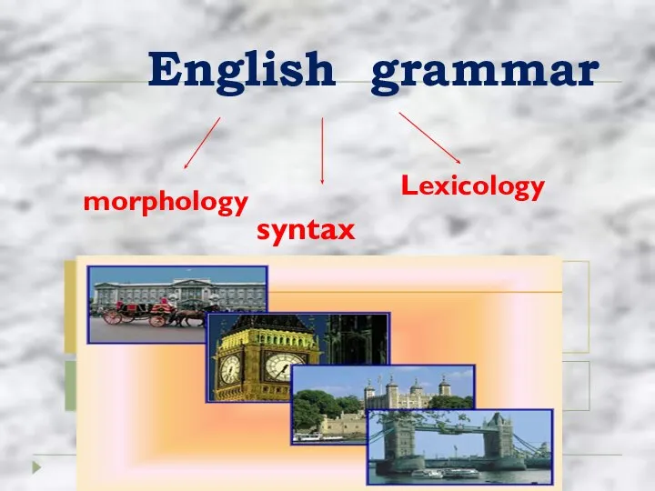 English grammar morphology syntax Lexicology