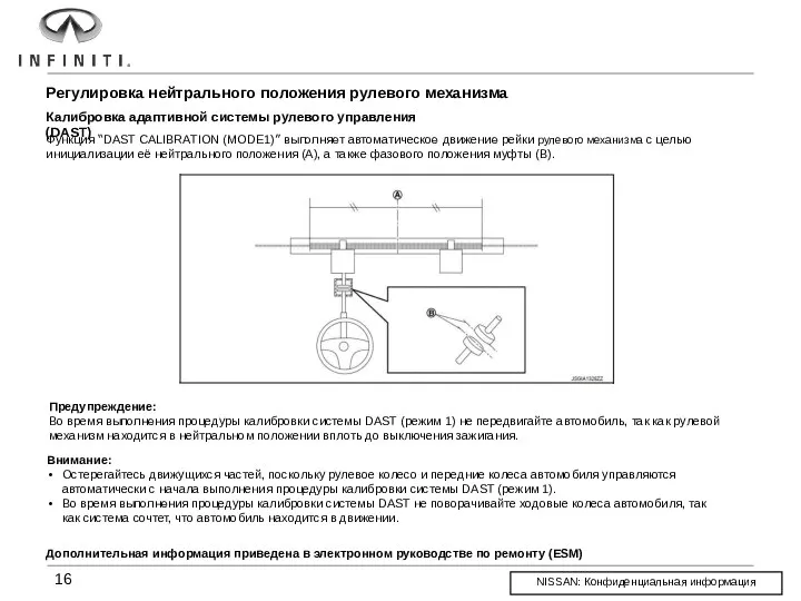 Регулировка нейтрального положения рулевого механизма Функция “DAST CALIBRATION (MODE1)” выполняет автоматическое