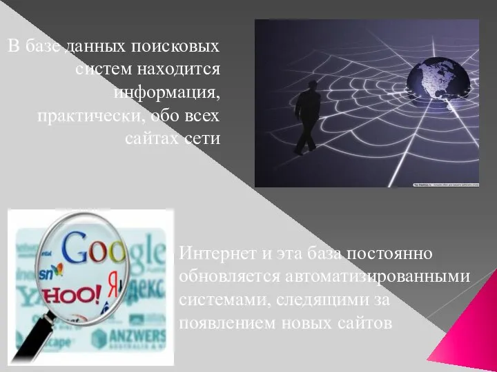 В базе данных поисковых систем находится информация, практически, обо всех сайтах