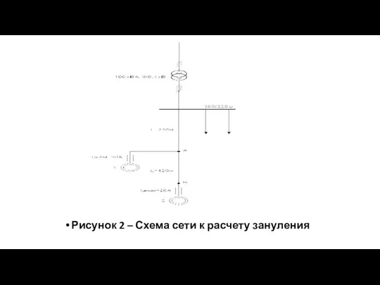 Рисунок 2 – Схема сети к расчету зануления