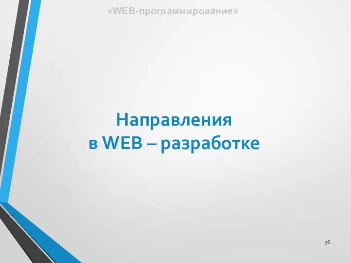 Направления в WEB – разработке «WEB-программирование»