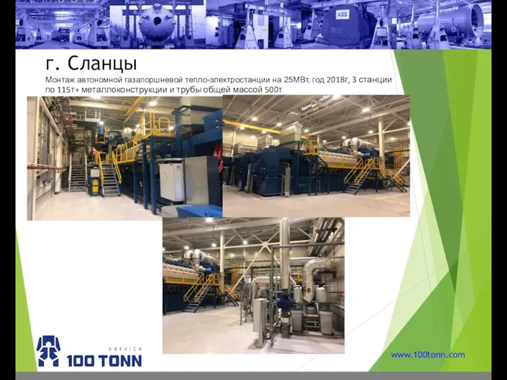 г. Сланцы www.100tonn.com Монтаж автономной газапоршневой тепло-электростанции на 25МВт, год 2018г,