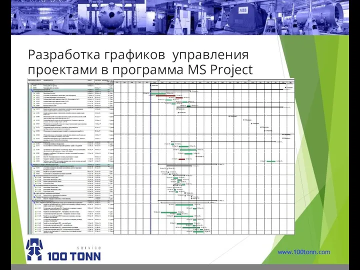 www.100tonn.com Разработка графиков управления проектами в программа MS Project