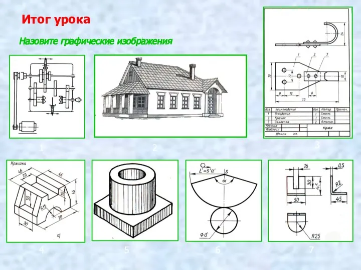 Итог урока Назовите графические изображения 1 2 3 4 5 6 7