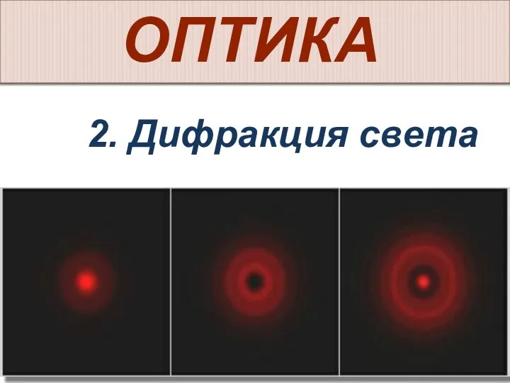 2. Дифракция света ОПТИКА