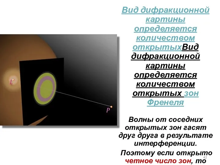 Вид дифракционной картины определяется количеством открытыхВид дифракционной картины определяется количеством открытых