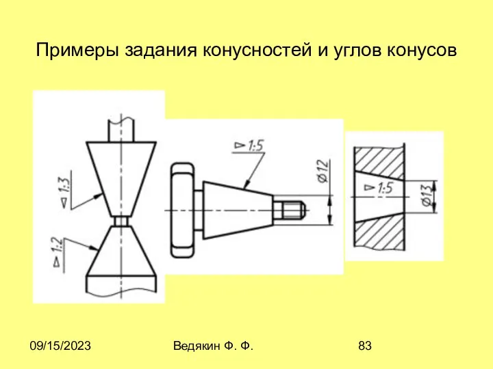 09/15/2023 Ведякин Ф. Ф. Примеры задания конусностей и углов конусов