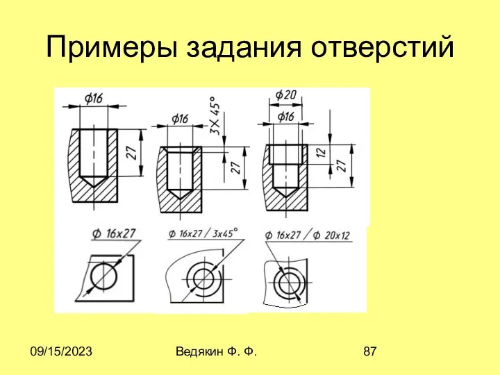 09/15/2023 Ведякин Ф. Ф. Примеры задания отверстий