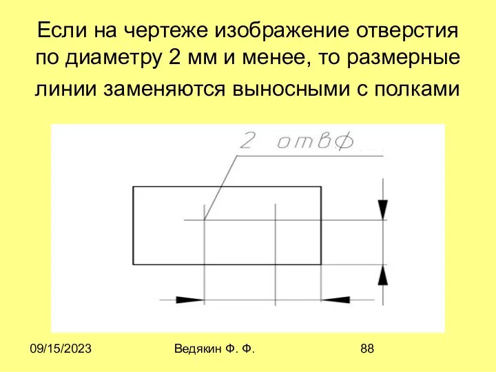 09/15/2023 Ведякин Ф. Ф. Если на чертеже изображение отверстия по диаметру