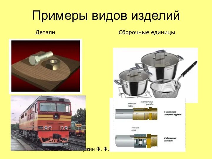 09/15/2023 Ведякин Ф. Ф. Примеры видов изделий Детали Сборочные единицы