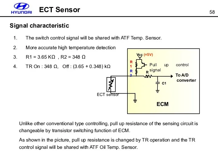 ECT Sensor The switch control signal will be shared with ATF