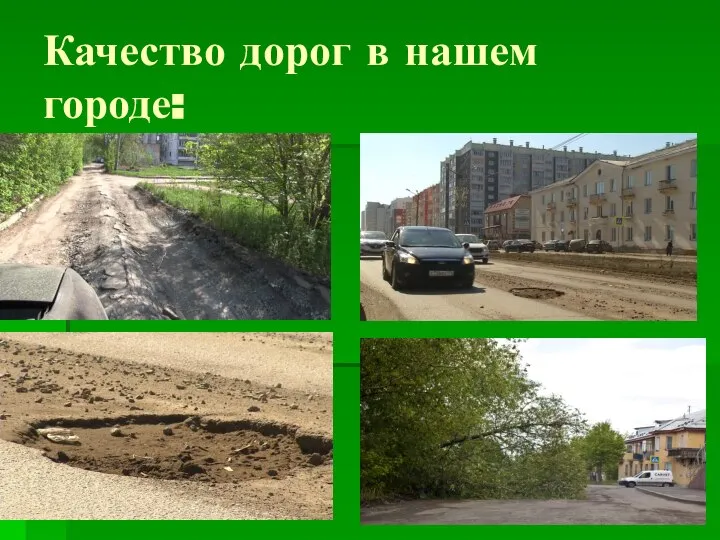 Качество дорог в нашем городе: