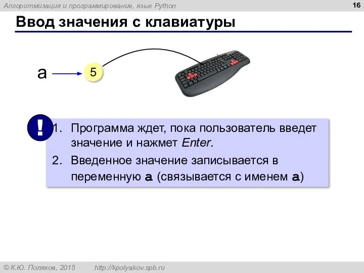 Ввод значения с клавиатуры 5 a