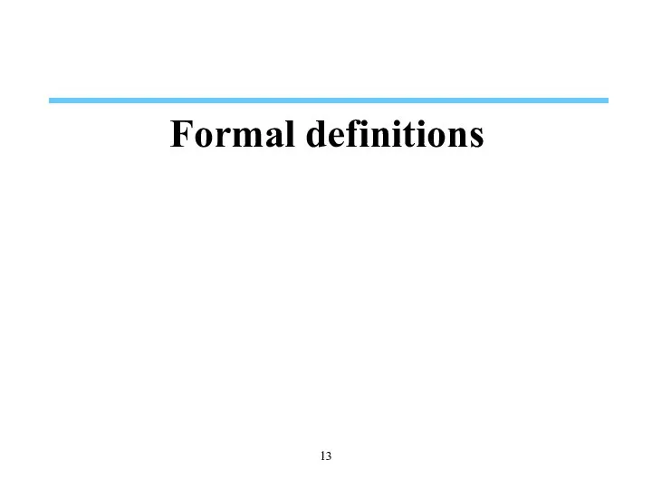 Formal definitions