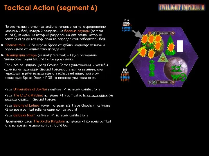 Tactical Action (segment 6) По окончании pre-combat actions начинается непосредственно наземный