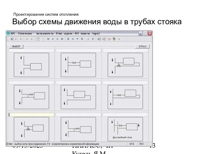 09/15/2023 НИИАСС, ЧП Кугель Я.М. Проектирование систем отопления Выбор схемы движения воды в трубах стояка