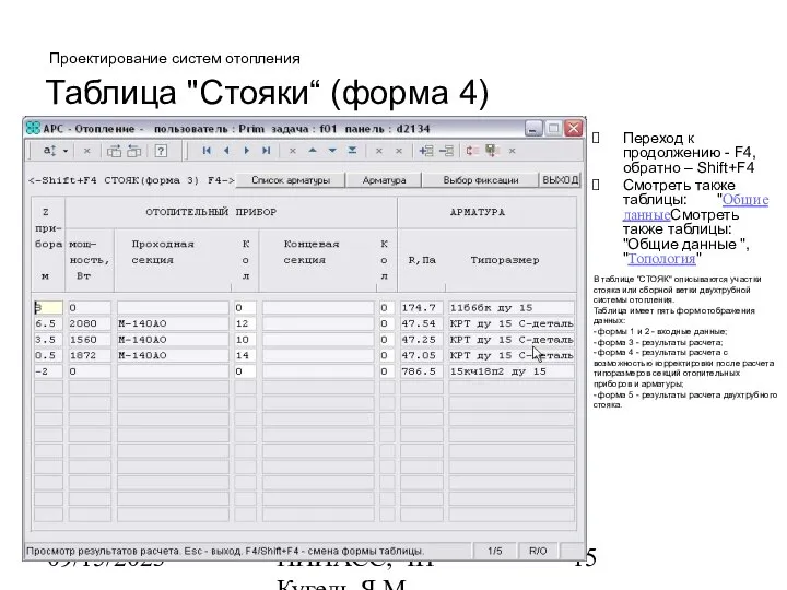 09/15/2023 НИИАСС, ЧП Кугель Я.М. Проектирование систем отопления Таблица "Стояки“ (форма