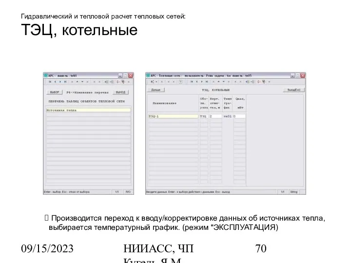 09/15/2023 НИИАСС, ЧП Кугель Я.М. Гидравлический и тепловой расчет тепловых сетей: