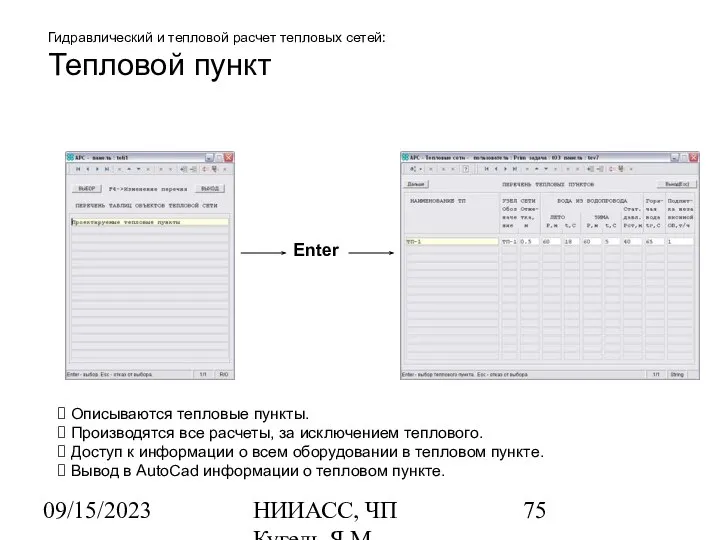 09/15/2023 НИИАСС, ЧП Кугель Я.М. Гидравлический и тепловой расчет тепловых сетей: