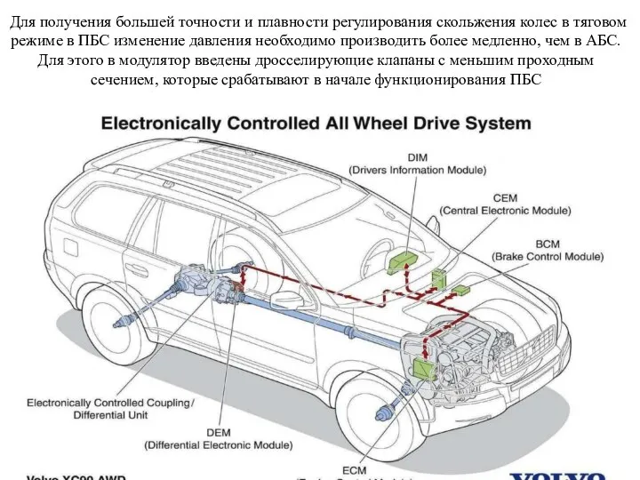 Для получения большей точности и плавности регулирования скольжения колес в тяговом