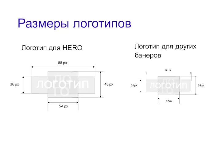 Логотип для HERO Логотип для других банеров Размеры логотипов