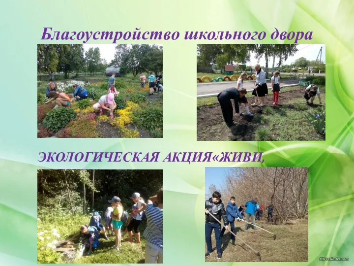 Благоустройство школьного двора ЭКОЛОГИЧЕСКАЯ АКЦИЯ«ЖИВИ, РОДНИК!»