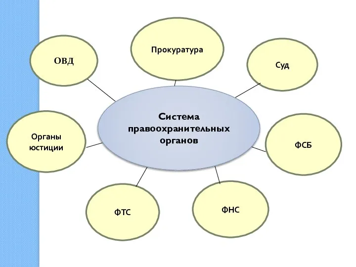 Прокуратура Суд ОВД Органы юстиции ФСБ ФТС ФНС Система правоохранительных органов