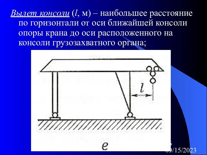 09/15/2023 Вылет консоли (l, м) – наибольшее расстояние по горизонтали от