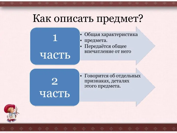 Как описать предмет?