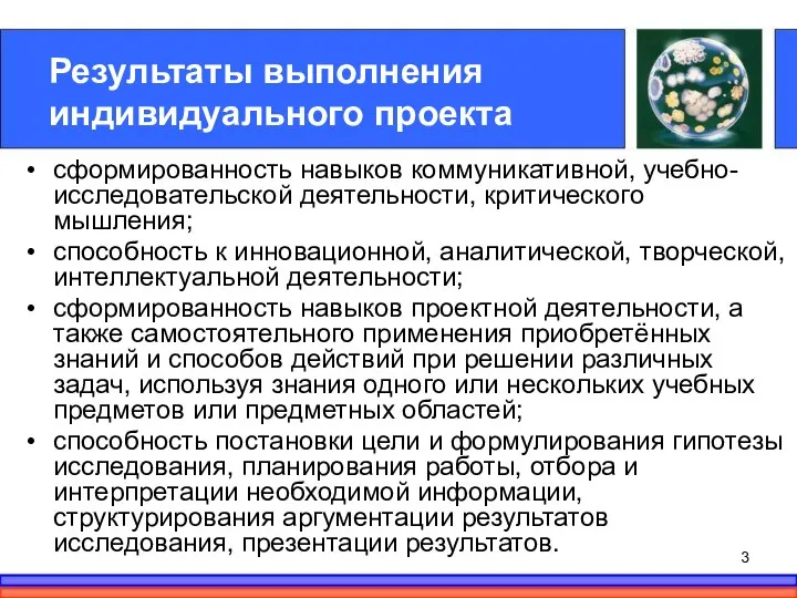 Результаты выполнения индивидуального проекта сформированность навыков коммуникативной, учебно-исследовательской деятельности, критического мышления;