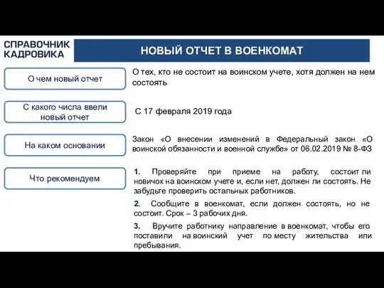 НОВЫЙ ОТЧЕТ В ВОЕНКОМАТ О чем новый отчет С какого числа