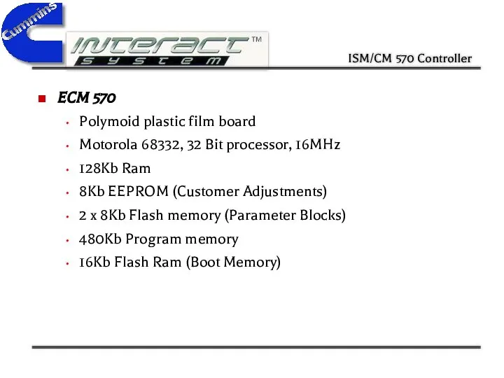 ECM 570 Polymoid plastic film board Motorola 68332, 32 Bit processor,