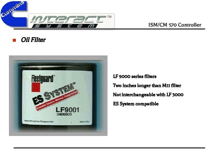 Oil Filter LF 9000 series filters Two inches longer than M11