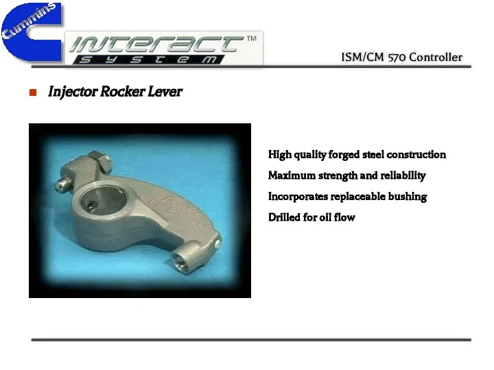 Injector Rocker Lever High quality forged steel construction Maximum strength and