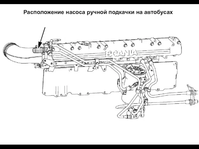 Расположение насоса ручной подкачки на автобусах