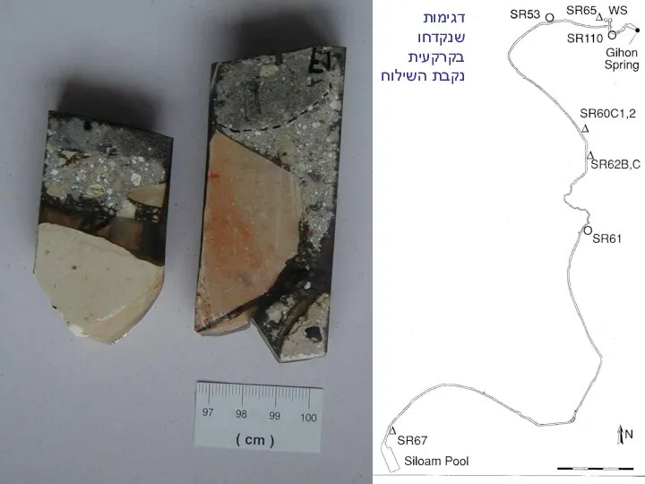 דגימות שנקדחו בקרקעית נקבת השילוח