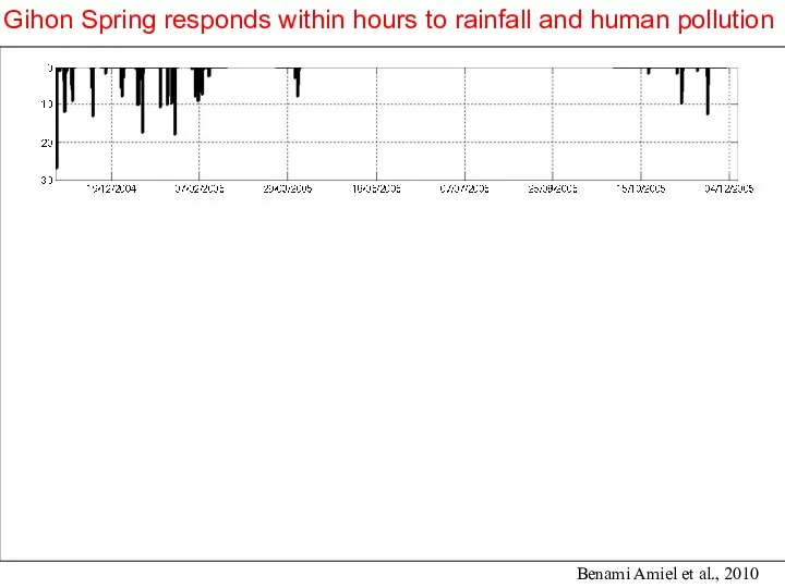 Gihon Spring responds within hours to rainfall and human pollution Benami Amiel et al., 2010