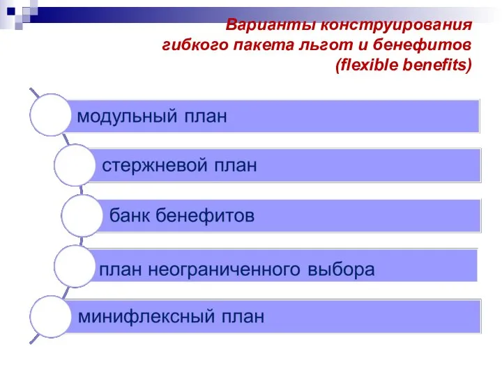 Планы «кафетериев»: Варианты конструирования гибкого пакета льгот и бенефитов (flexible benefits)