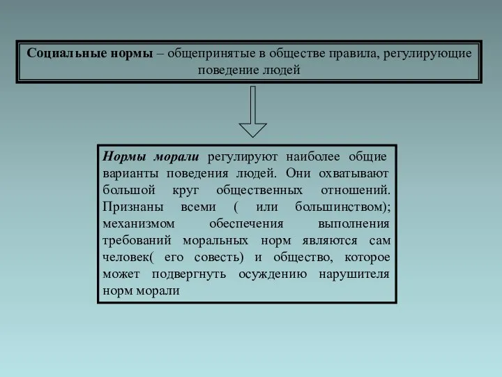 Социальные нормы – общепринятые в обществе правила, регулирующие поведение людей Нормы