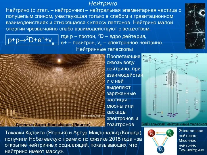 Нейтрино Такааки Кадзита (Япония) и Артур Макдональд (Канада) получили Нобелевскую премию