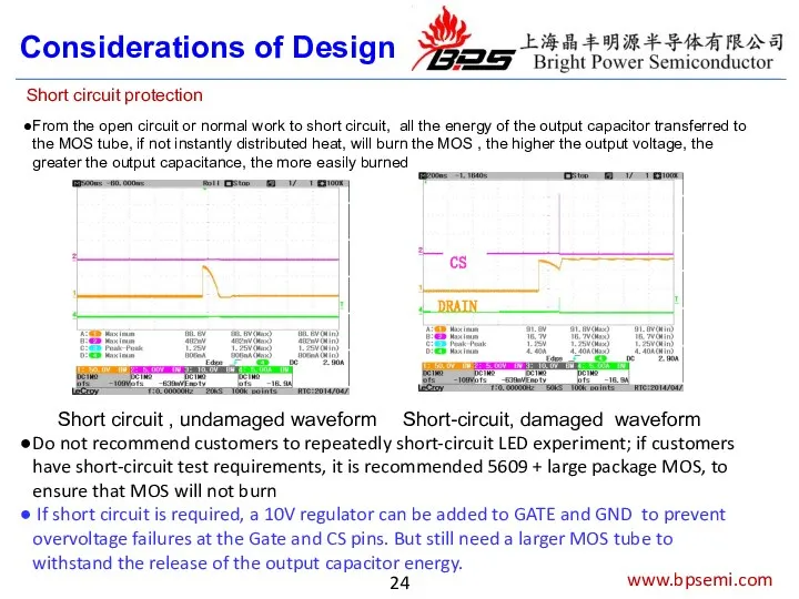 www.bpsemi.com Considerations of Design Short circuit protection From the open circuit