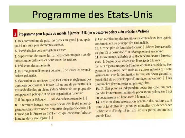 Programme des Etats-Unis