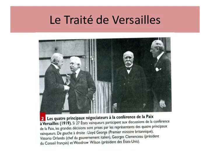 Le Traité de Versailles