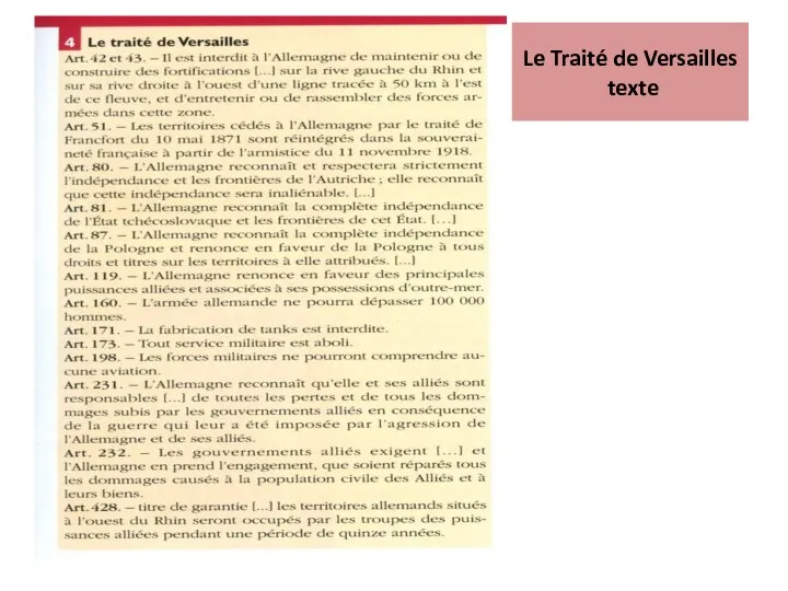 Le Traité de Versailles texte