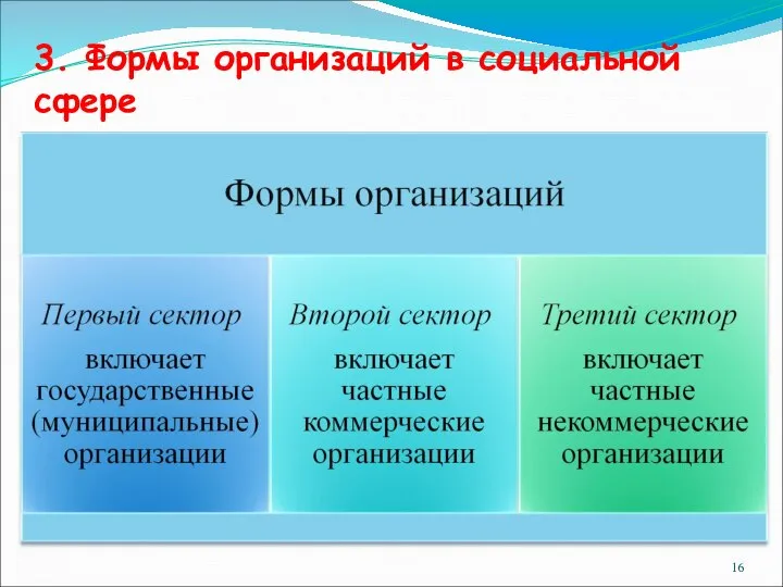 3. Формы организаций в социальной сфере